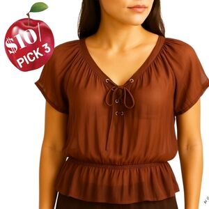 RU COWGIRL BY RESISTOL SHEER TOP SZ M